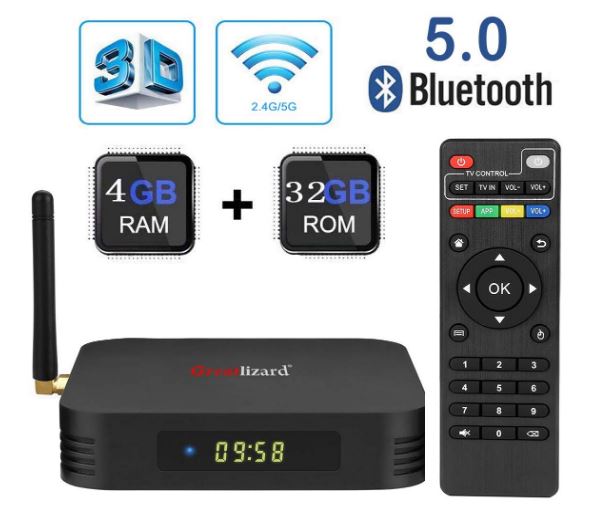 Greatlizard TX6 Android 9.0 Smart TV Box, best tv box with ethernet port